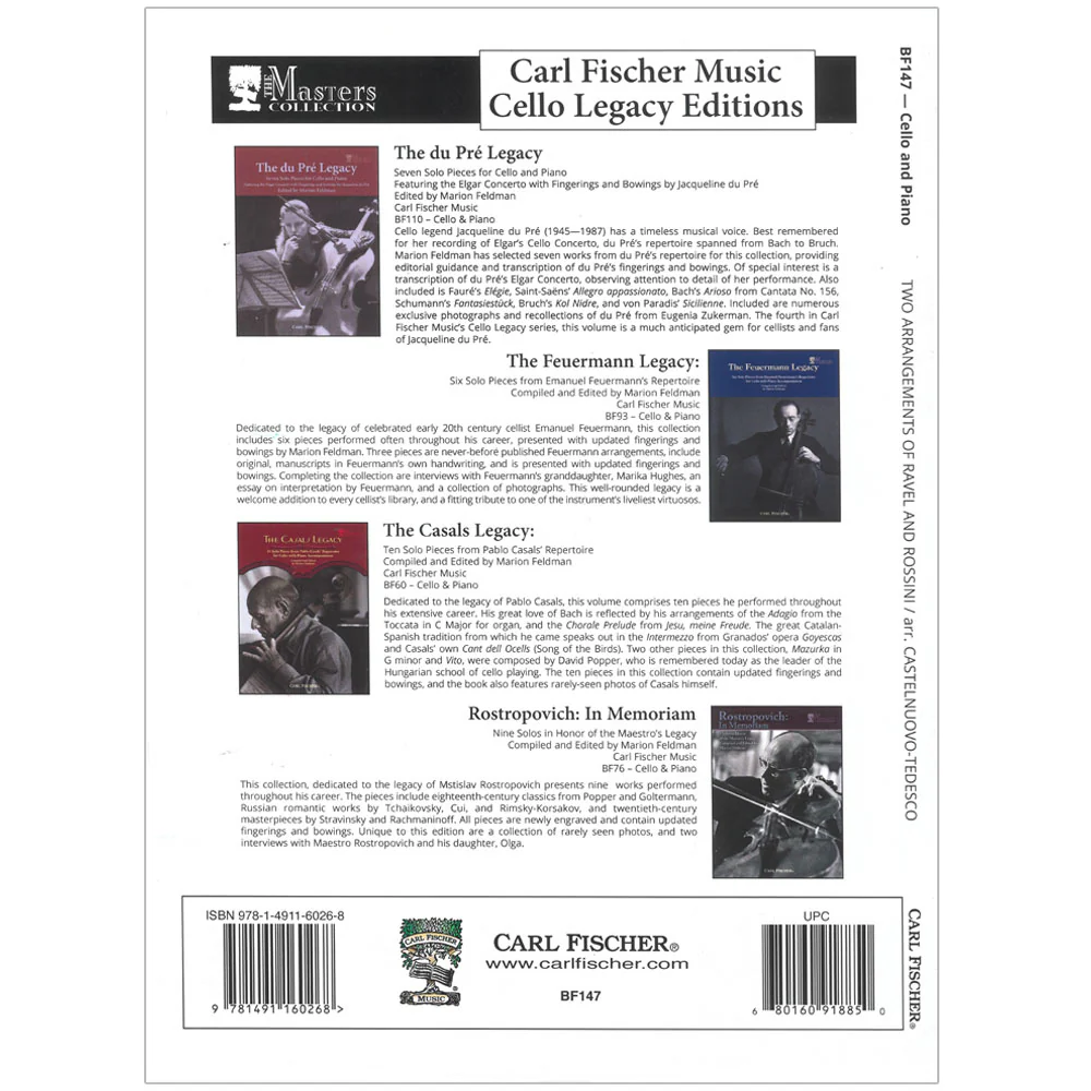 Castelnuovo-Tedesco, Mario - Two Arrangements of Ravel and Rossini - Cello and Piano - Carl Fischer - Image 3