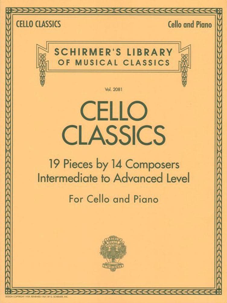 Cello Classics: 16 Pieces by 14 Composers - Schirmer Edition