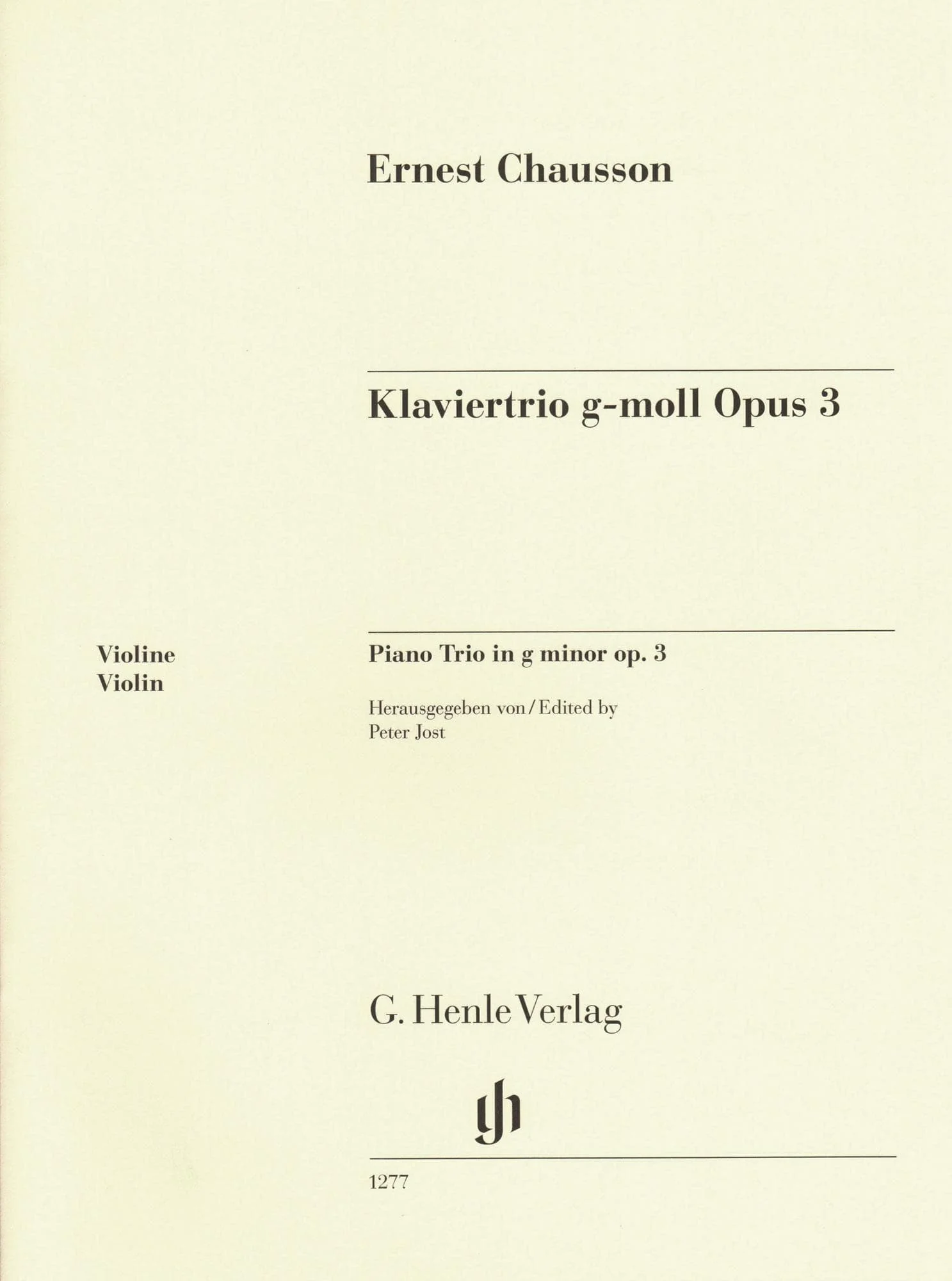 Chausson, Ernest - Piano Trio in G minor, Opus 3 - for Violin, Cello, and Piano - Edited by Peter Jost and Klaus Schilde - G Henle URTEXT - Image 7