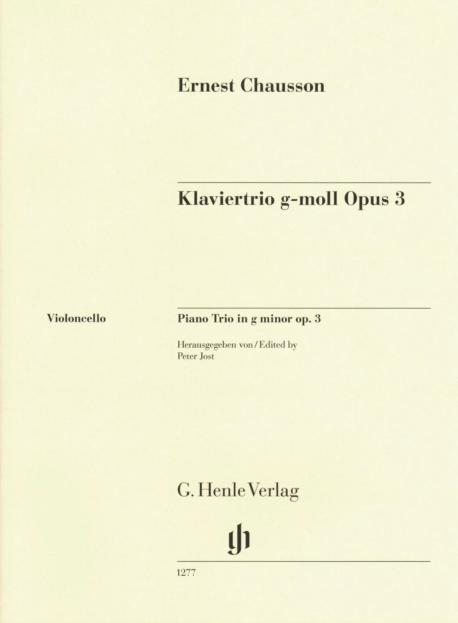 Chausson, Ernest - Piano Trio in G minor, Opus 3 - for Violin, Cello, and Piano - Edited by Peter Jost and Klaus Schilde - G Henle URTEXT - Image 9