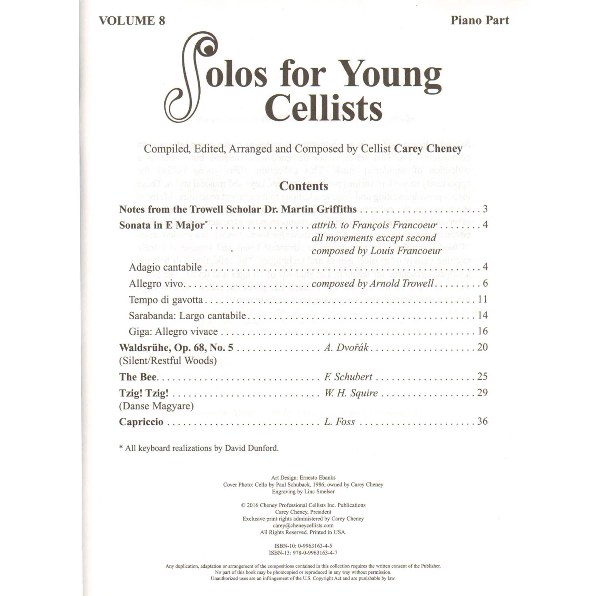 Solos for Young Cellists: Volume 8 - for Cello and Piano - by Carey Cheney - Image 2