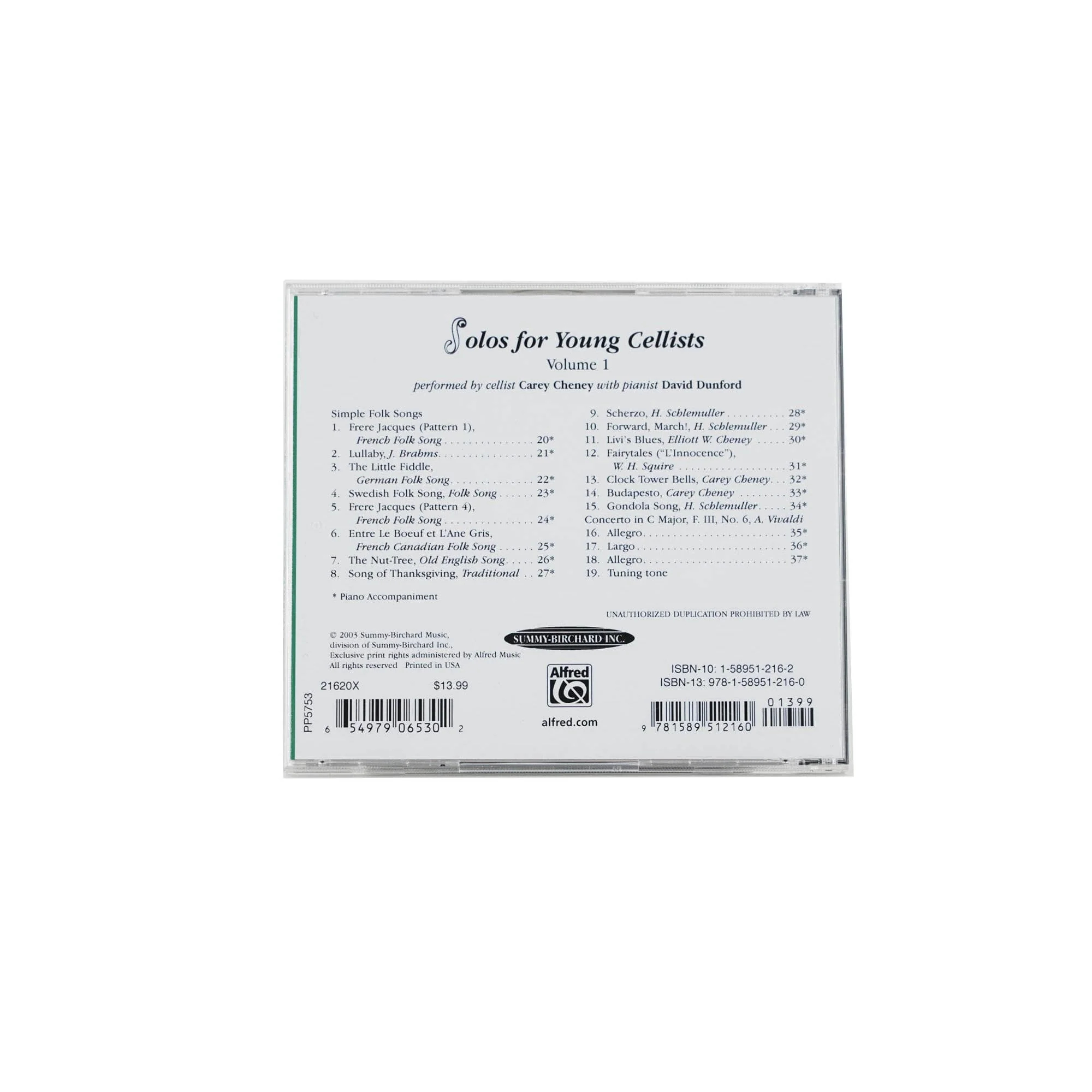 Solos for Young Cellists: Volume 1 CD by Carey Cheney - Image 2