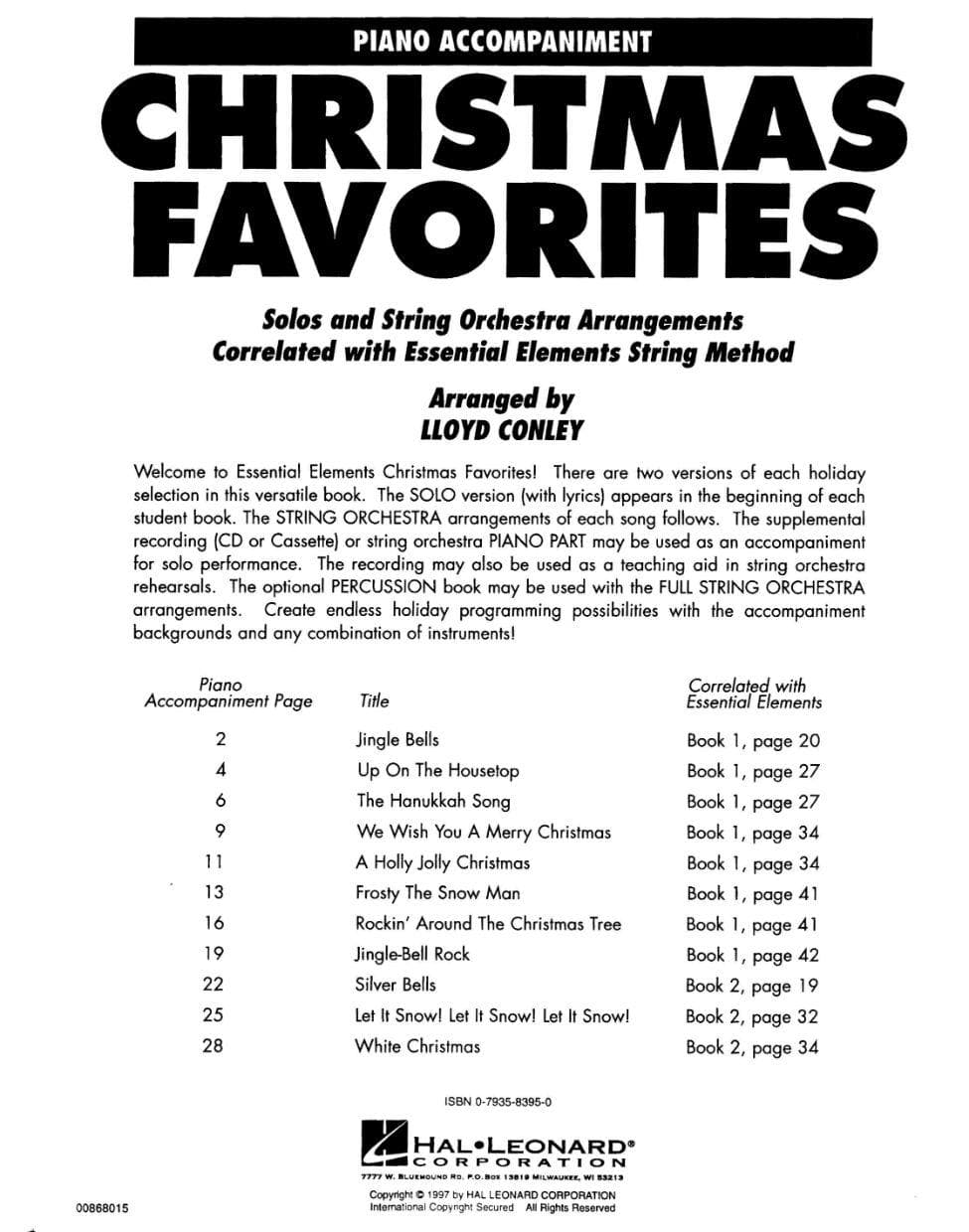 Christmas Favorites for Strings - Piano Accompaniment Book - Image 2