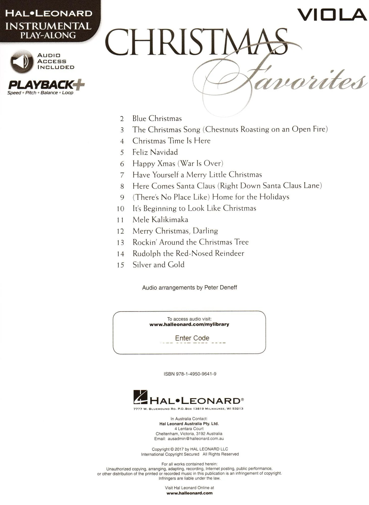 Christmas Favorites - 15 Holiday Favorites - for Viola - with Audio Play-Along - Hal Leonard - Image 2