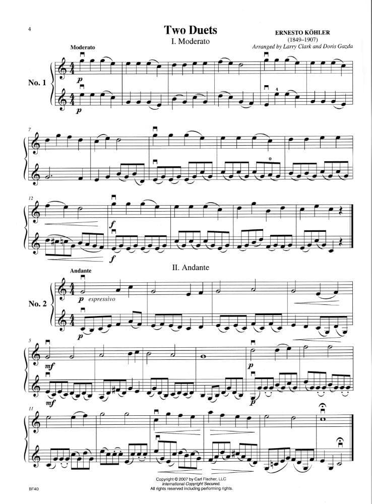 Progressive Duets Volume 2 - Violin Arranged by Doris Gazda Larry Clark Published by Carl Fischer - Image 3