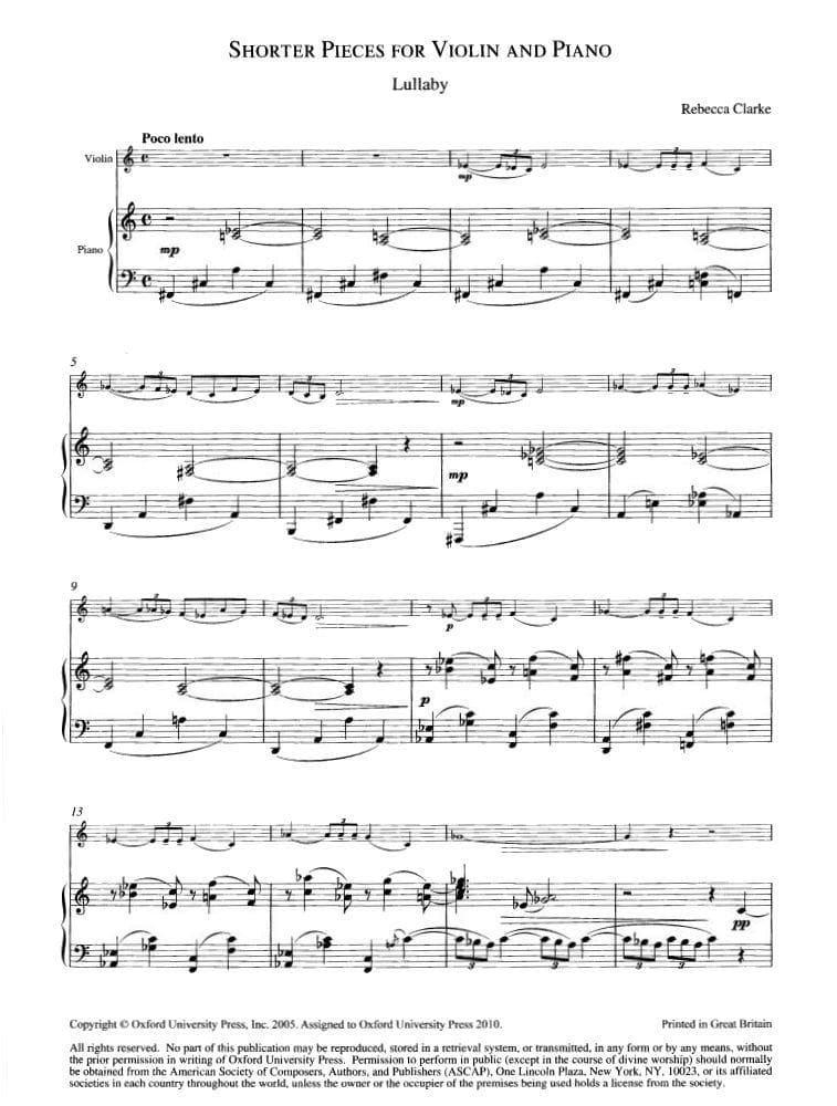 Clarke, Rebecca - Shorter Pieces for Violin and Piano -Oxford University Press - Image 3
