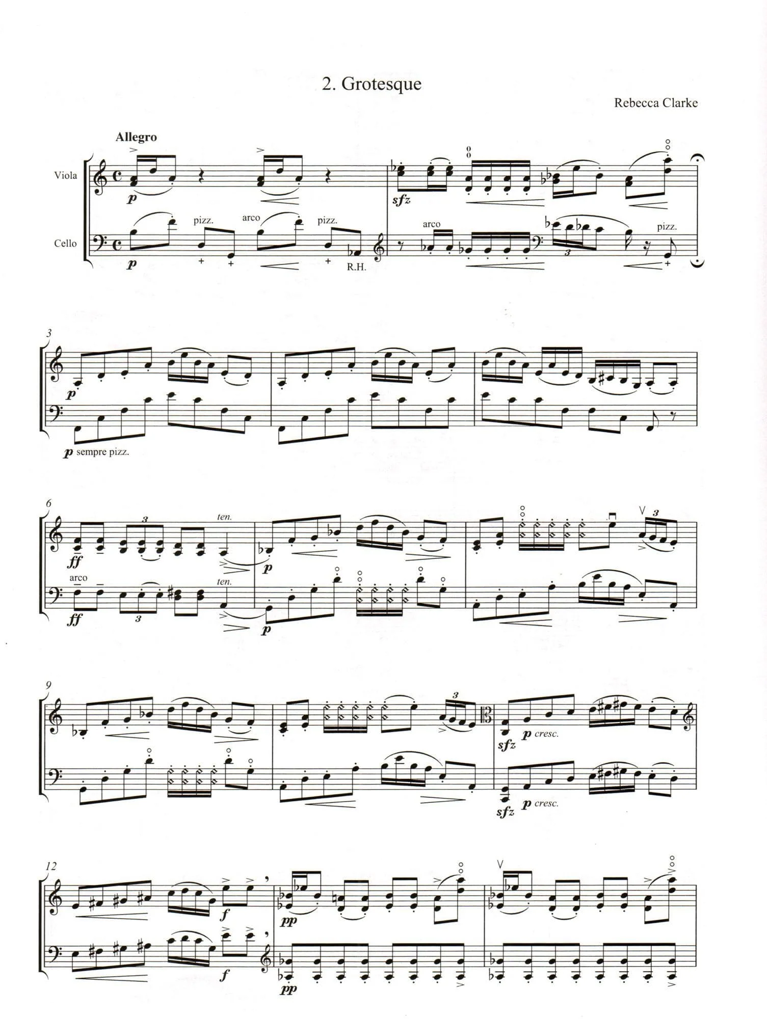Clarke, Rebecca - 2 Pieces for Viola (or Violin) and Cello - Oxford Chamber Music Publication - Image 3