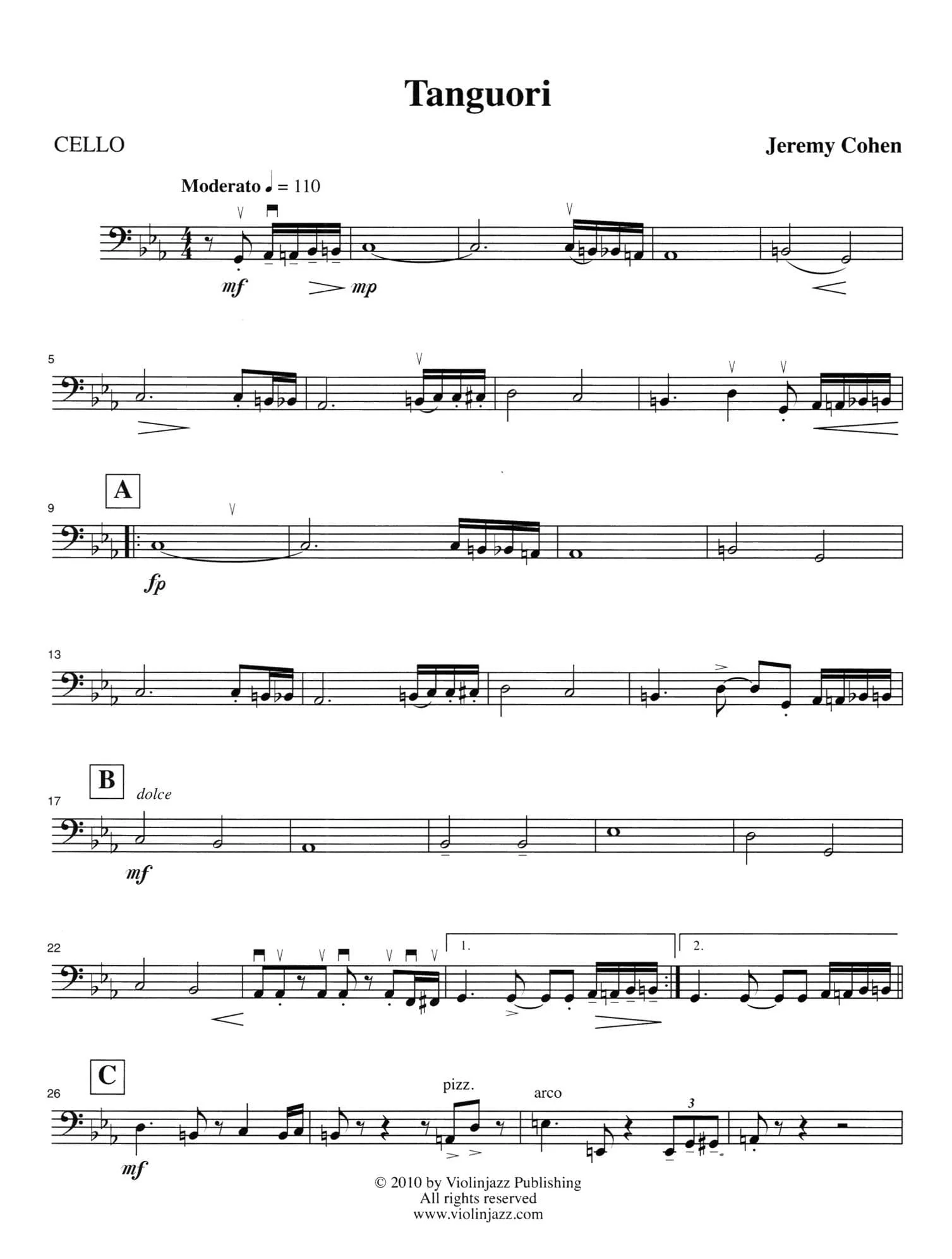 Cohen, Jeremy - 4 Latin Pieces Together - World Chamber Series - for String Quartet - Violinjazz Editions - Image 3