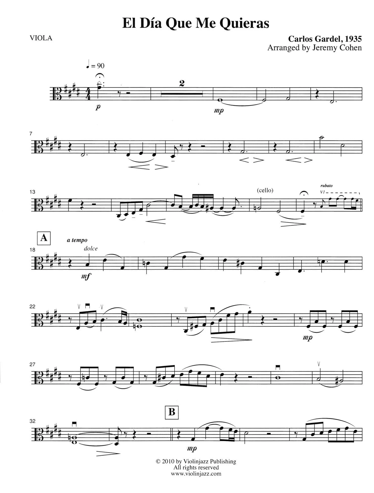 Cohen, Jeremy - 4 Latin Pieces Together - World Chamber Series - for String Quartet - Violinjazz Editions - Image 7