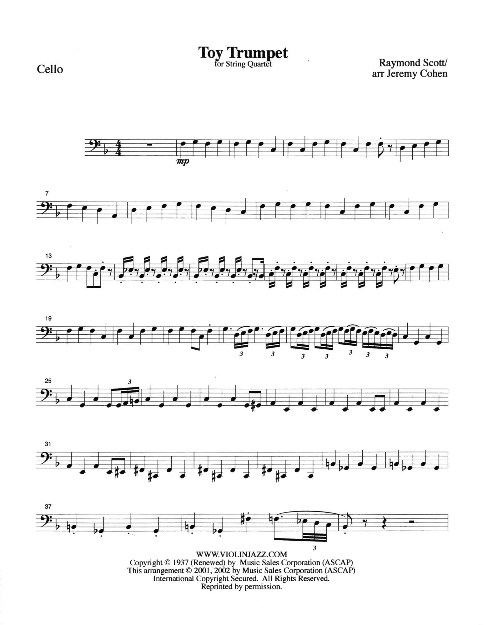 Scott, Raymond - The Penguin - Raymond Scott Collection - for String Quartet - arranged by Jeremy Cohen - Violinjazz Editions - Image 6
