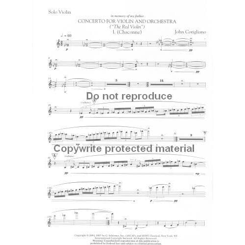 Corigliano, John - The Red Violin Concerto for Violin - Violin and Piano - G Schirmer - Image 3