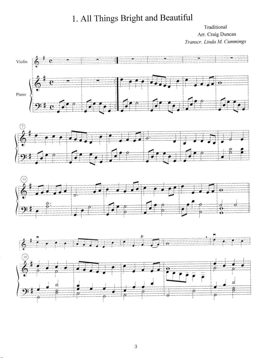 Ellis Cummings, Linda M - Old English Hymns for Solo Violin with Piano Accompaniment - Book/Online Audio - Mel Bay Publication - Image 3
