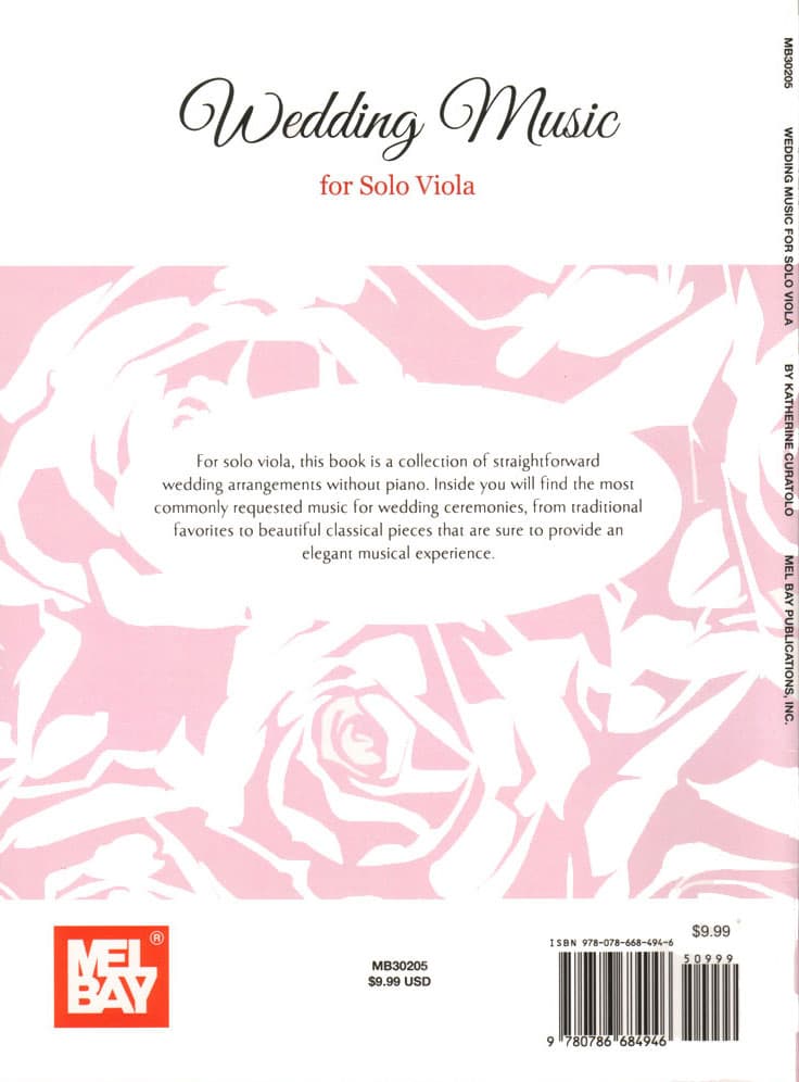 Curatolo, Katherine - Wedding Music for Solo Viola - Mel Bay - Image 4