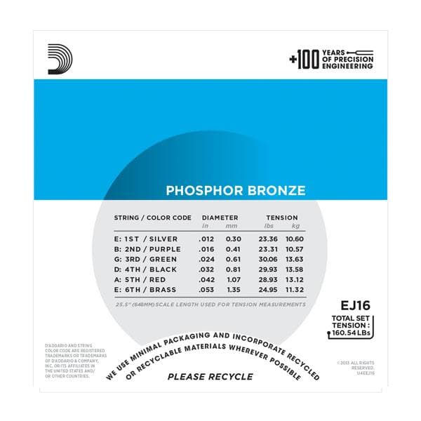 D'Addario Phosphor Bronze Guitar Set Light - Image 3