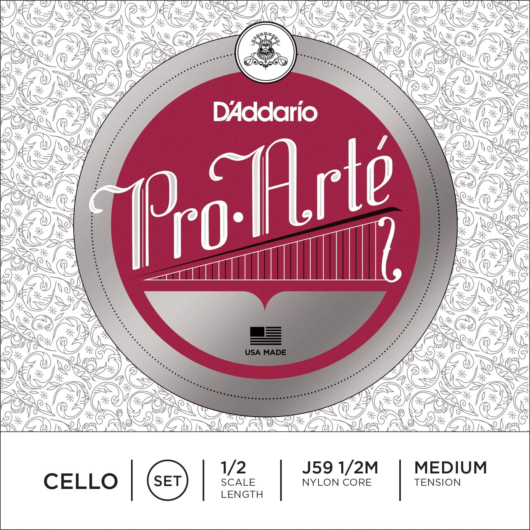 Pro Arte Cello String Set - Medium Gauge - 1/2 size