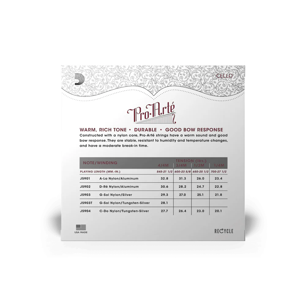 D'Addario Pro-Arte Cello String Set 4/4 Size - Image 2