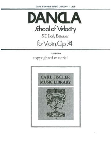 Dancla, Charles - School of Velocity, Op 74 for Violin - Arranged by Saenger - Fischer Edition - Image 2