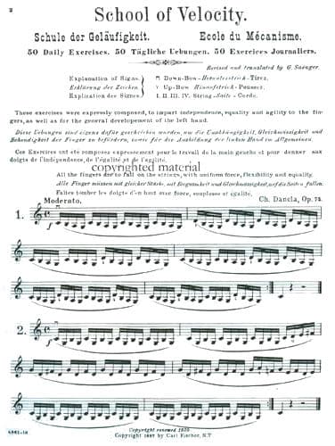 Dancla, Charles - School of Velocity, Op 74 for Violin - Arranged by Saenger - Fischer Edition - Image 3