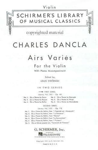 Dancla, Charles - 6 Airs Variés, Op 89 - Violin and Piano - edited by Louis Sve?enski - G Schirmer Edition - Image 2