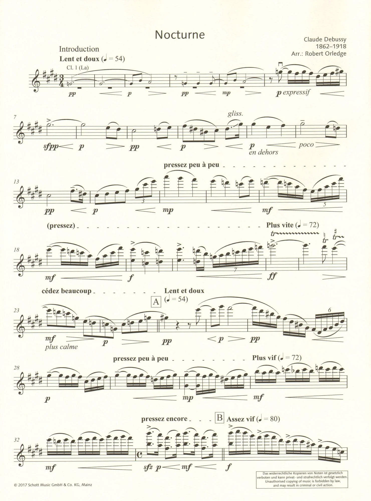 Debussy, Claude - Nocturne for Violin and Piano - Schott Edition - Image 4