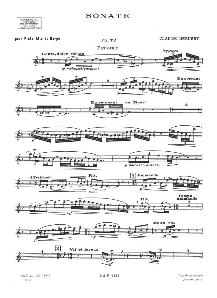 Debussy, Claude - Sonata for Flute, Viola and Harp - Durand Edition - Image 2
