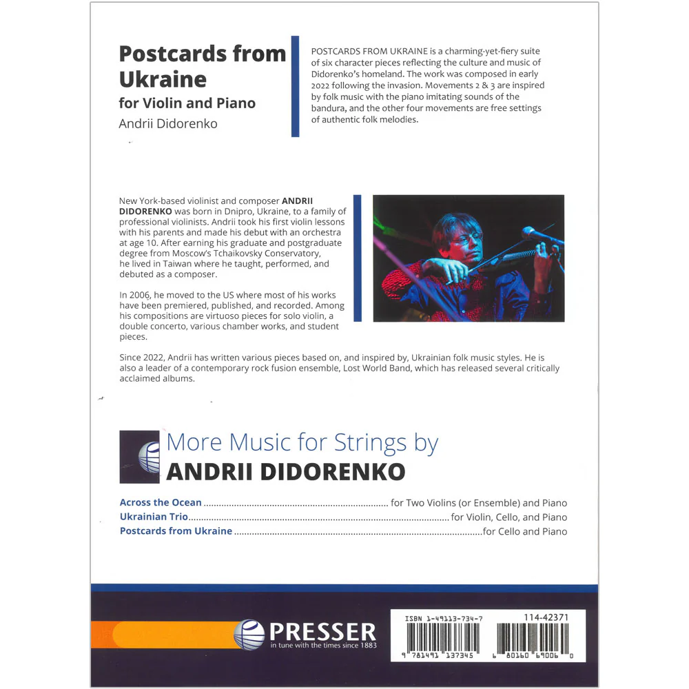 Didorenko, Andrii - Postcards from Ukraine - Violin and Piano - Presser - Image 4