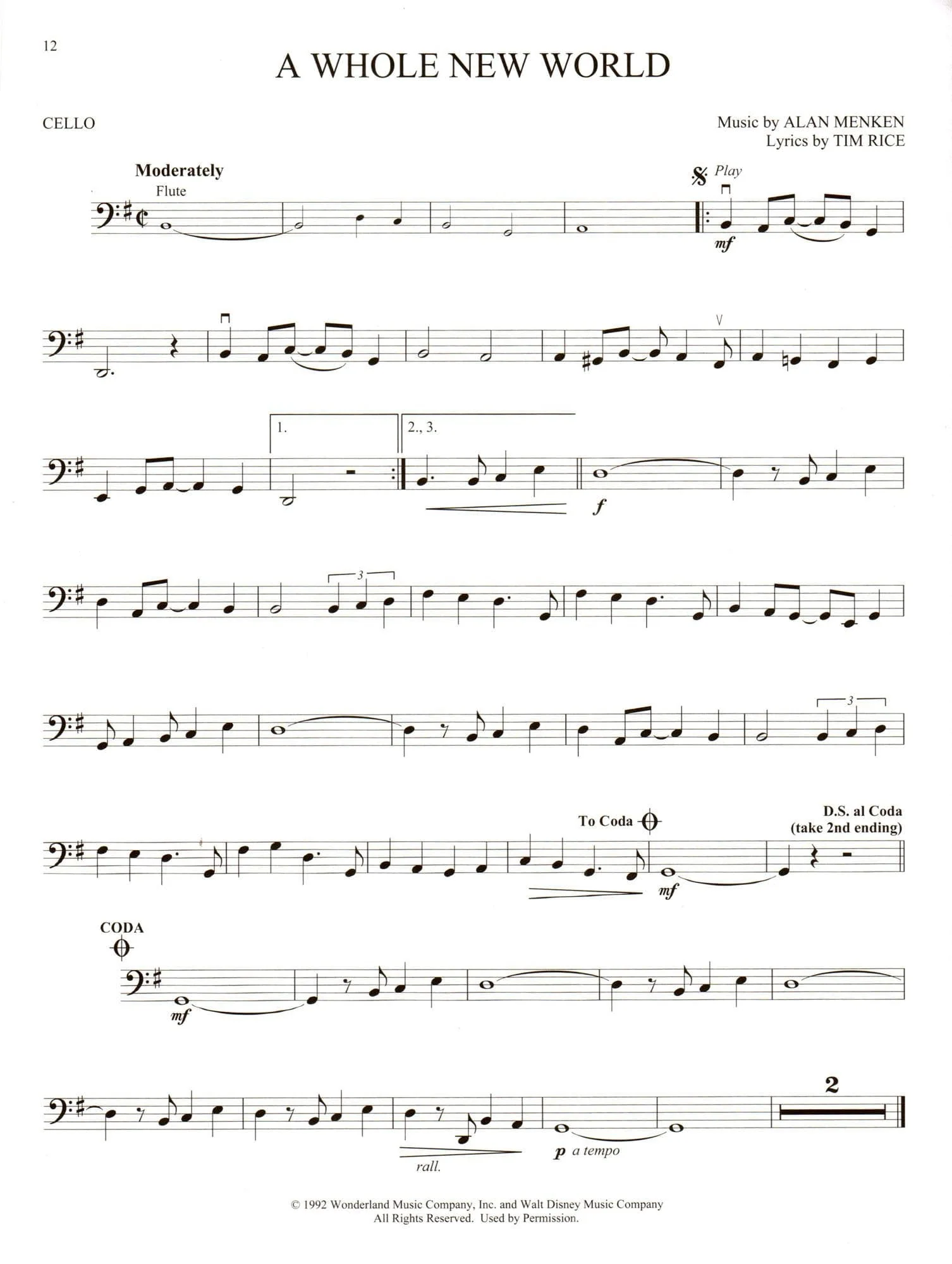 Disney's Aladdin - Instrumental Play-Along - for Cello with Online Audio - Hal Leonard - Image 2