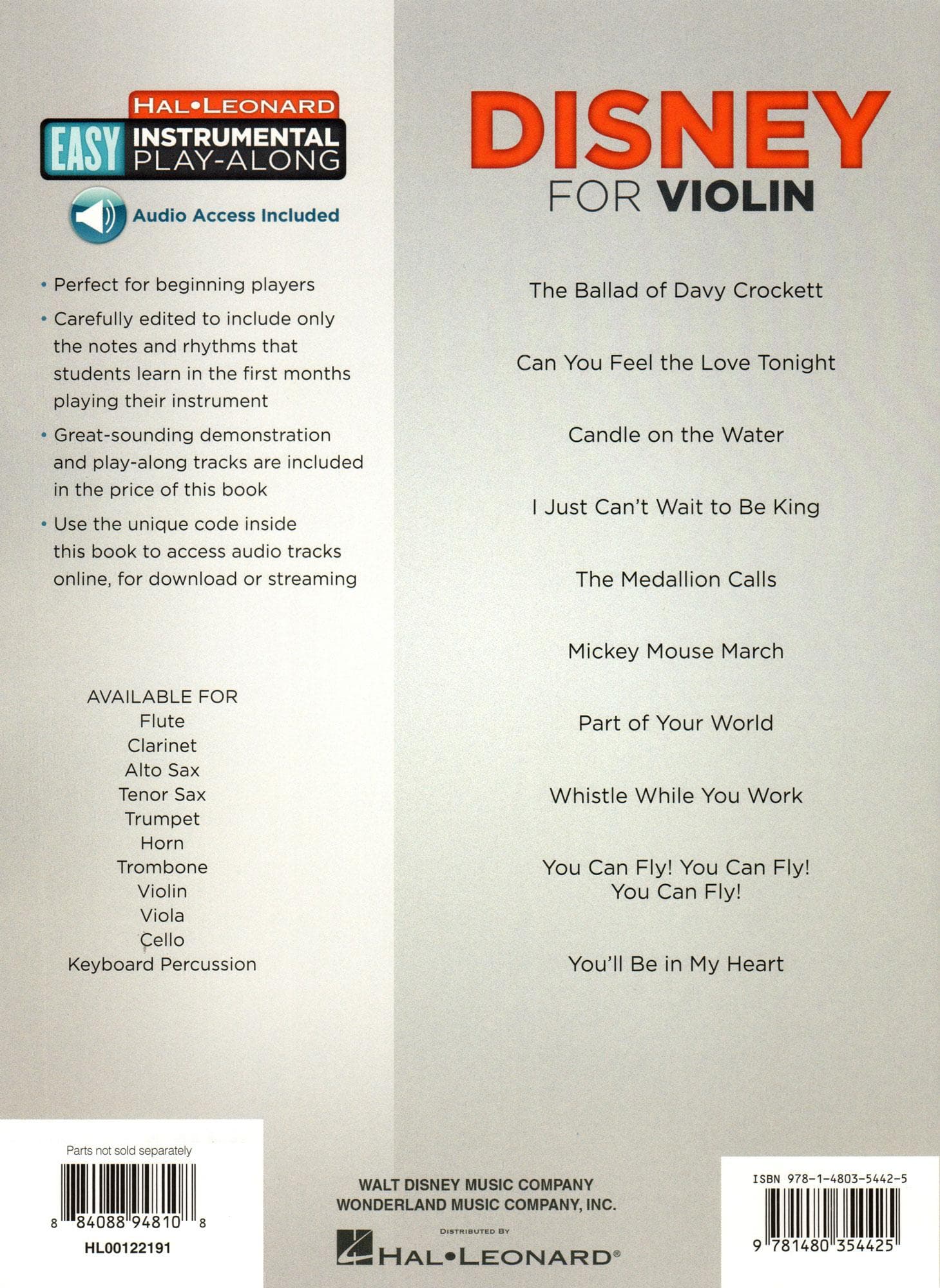 Disney - Instrumental Play-Along - for Violin with Online Audio - Hal Leonard - Image 3