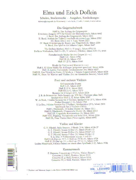 Music for Violin and Piano: 50 Small Pieces for Beginners, Volume 2 - edited by Erich and Elma Doflein - Schott Edition - Image 3