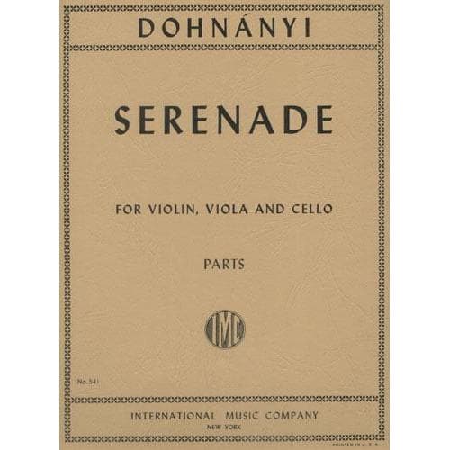 Dohnányi, Ernö - Serenade In C Major Op 10 - String Trio (Violin, Viola, and Cello) - Parts - International Edition