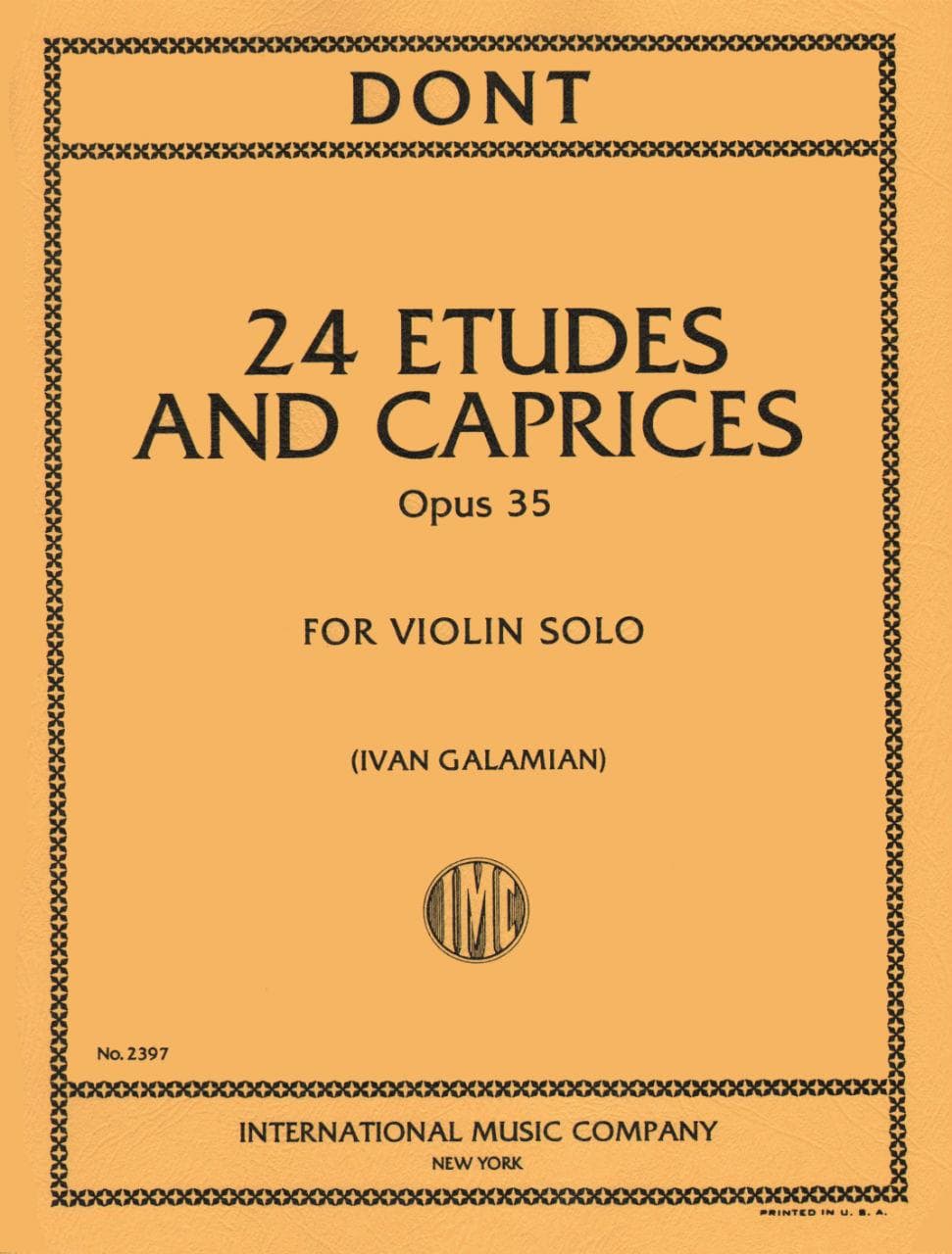 Dont, Jakob - 24 Etudes and Caprices Op 35 - Violin solo - edited by Ivan Galamian - International Edition