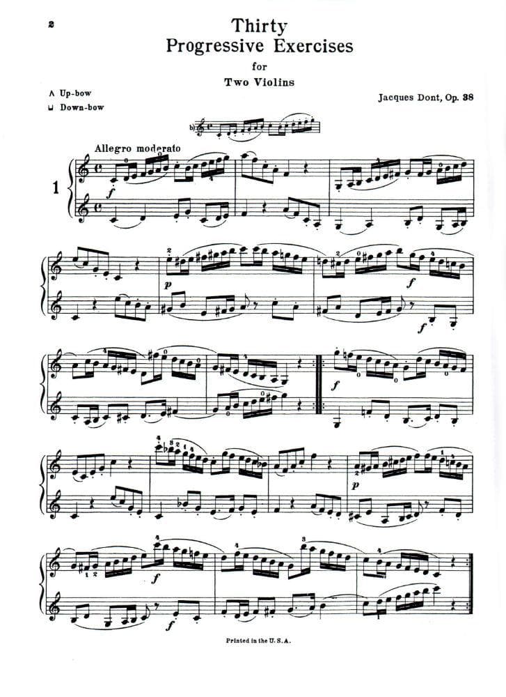 Dont, Jakob - 30 Progressive Exercises, Op 38 - Violin solo (with optional 2nd Violin accompaniment) - Kalmus Edition - Image 2