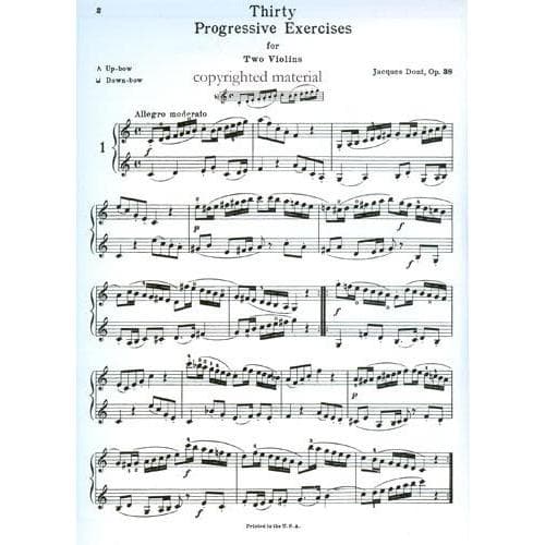 Dont, Jakob - 30 Progressive Exercises, Op 38 - Violin solo (with optional 2nd Violin accompaniment) - Kalmus Edition - Image 3