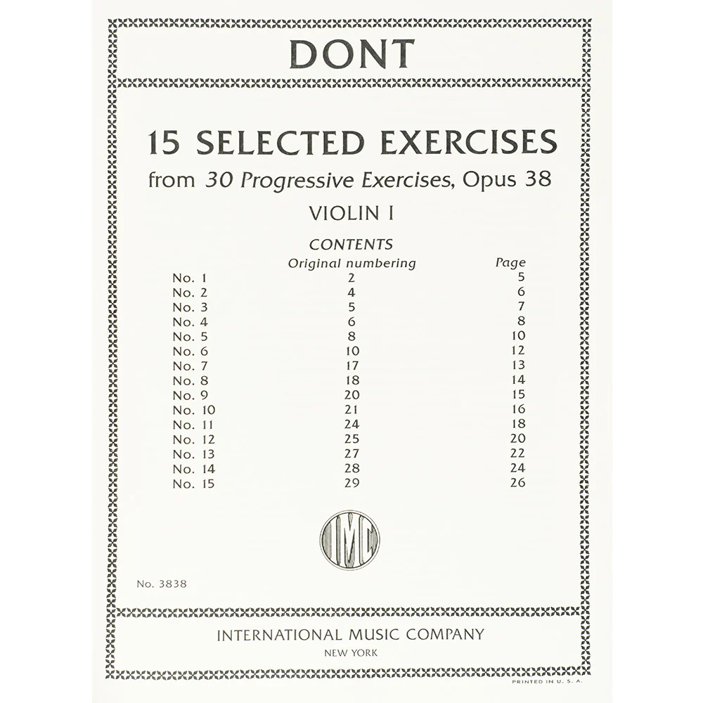 Dont, Jakob - 15 Exercises for Violin from 30 Progressive Exercises, Op. 38 with optional Violin II - edited by Grieve - International Music Co - Image 2