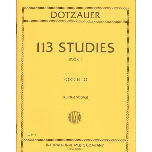 Dotzauer, J Friedrich - 113 Studies for Solo Cello, Volume 1 (Nos 1-34) - edited by Johannes Klingenberg - International Edition