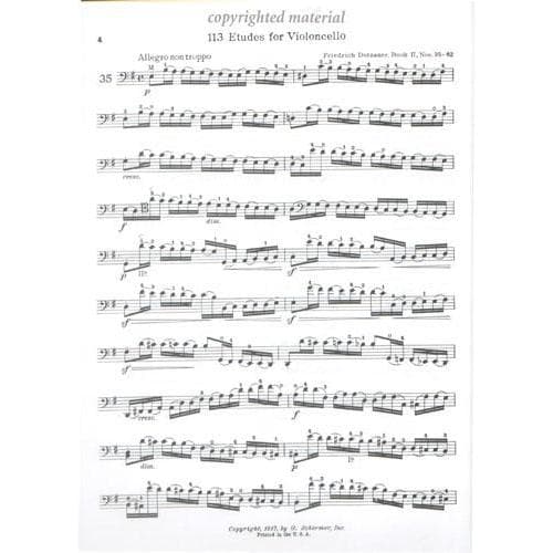Dotzauer, J Friedrich - Exercises for Violoncello, Book 2 (Nos 35-62) - Cello solo - edited by Johannes Klingenberg - Schirmer Edition - Image 3