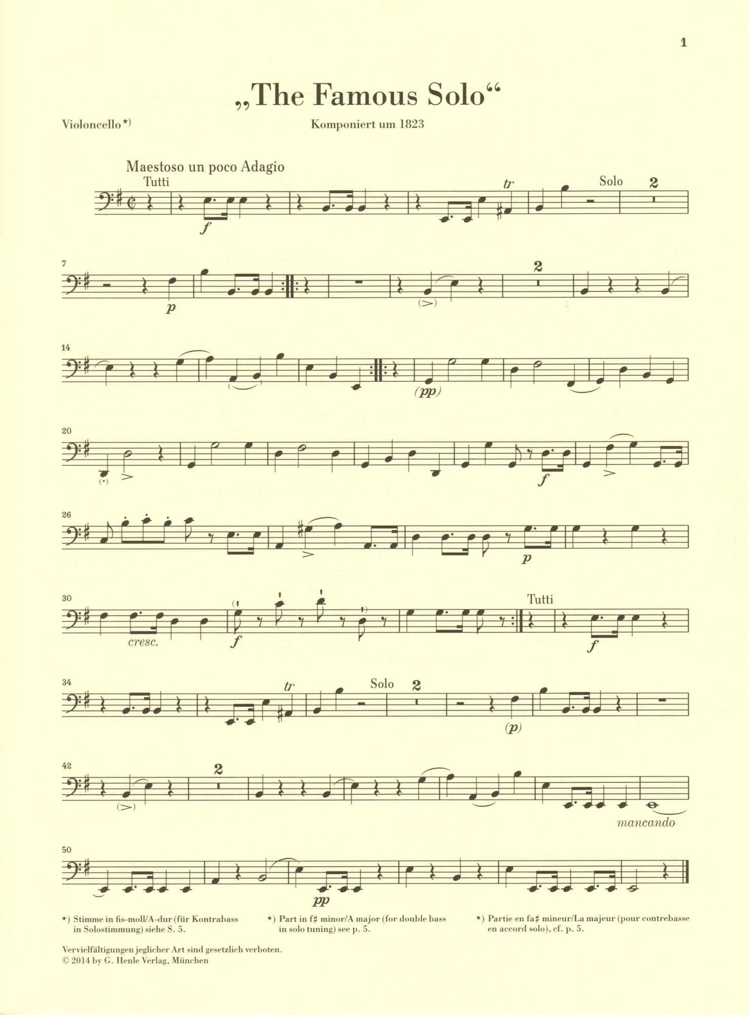 Dragonetti, Domenico - "The Famous Solo" for Double Bass - Double Bass and Piano - edited by Tobias Glöckler - G. Henle Verlag - Image 3