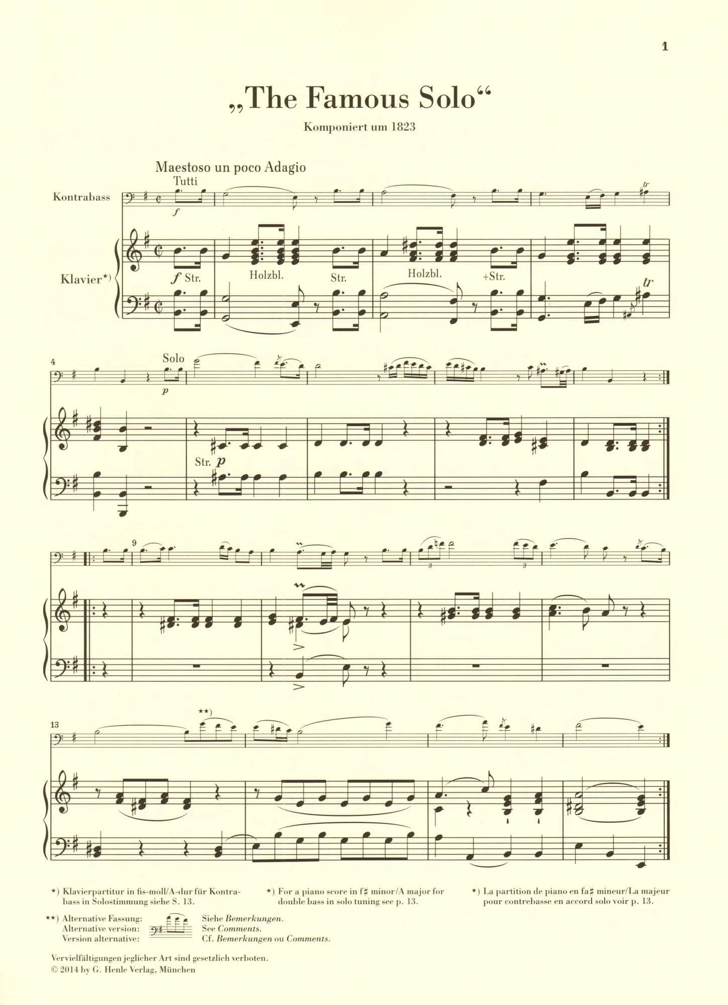 Dragonetti, Domenico - "The Famous Solo" for Double Bass - Double Bass and Piano - edited by Tobias Glöckler - G. Henle Verlag - Image 6
