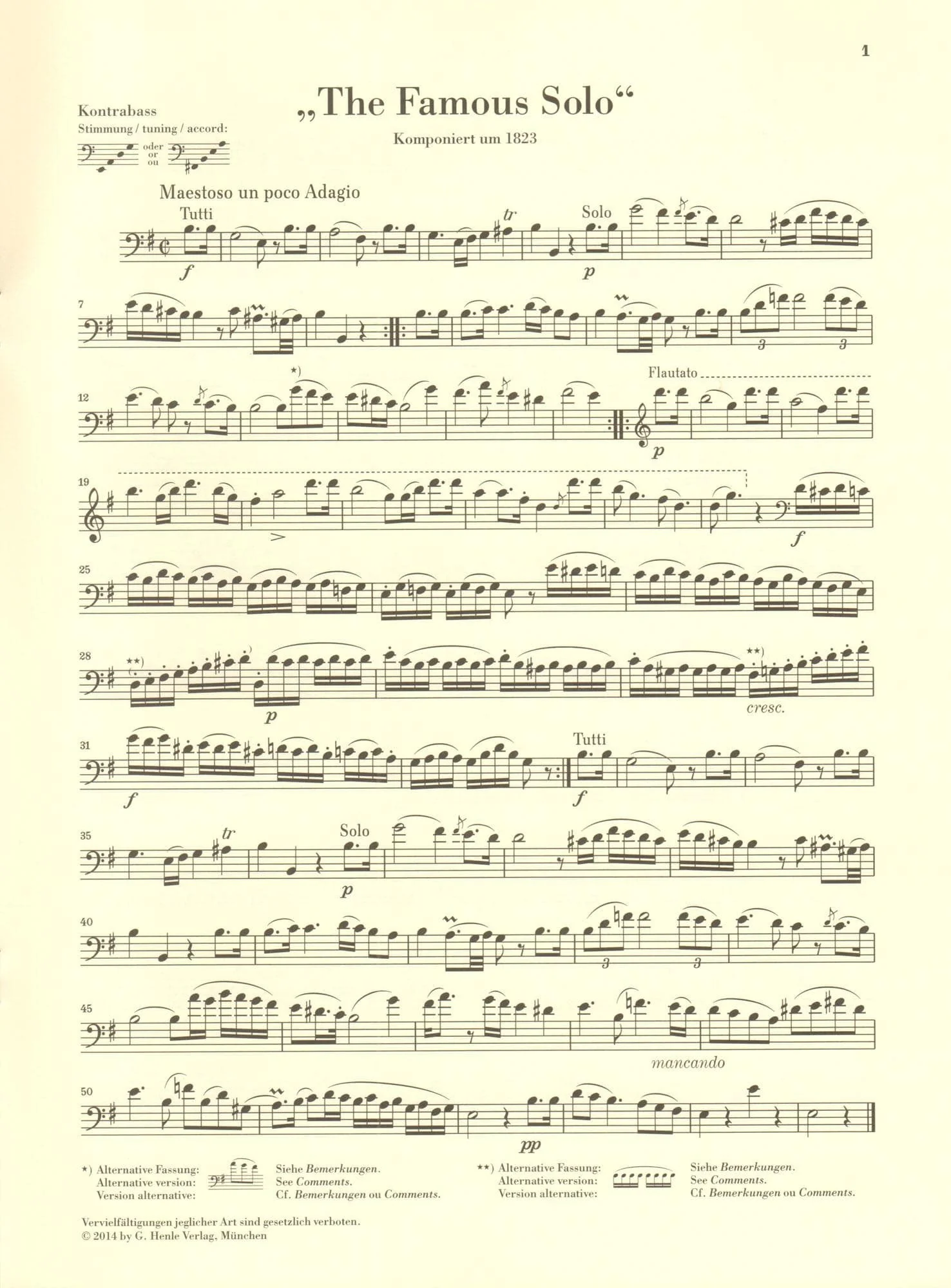 Dragonetti, Domenico - "The Famous Solo" for Double Bass - Double Bass and Piano - edited by Tobias Glöckler - G. Henle Verlag - Image 7