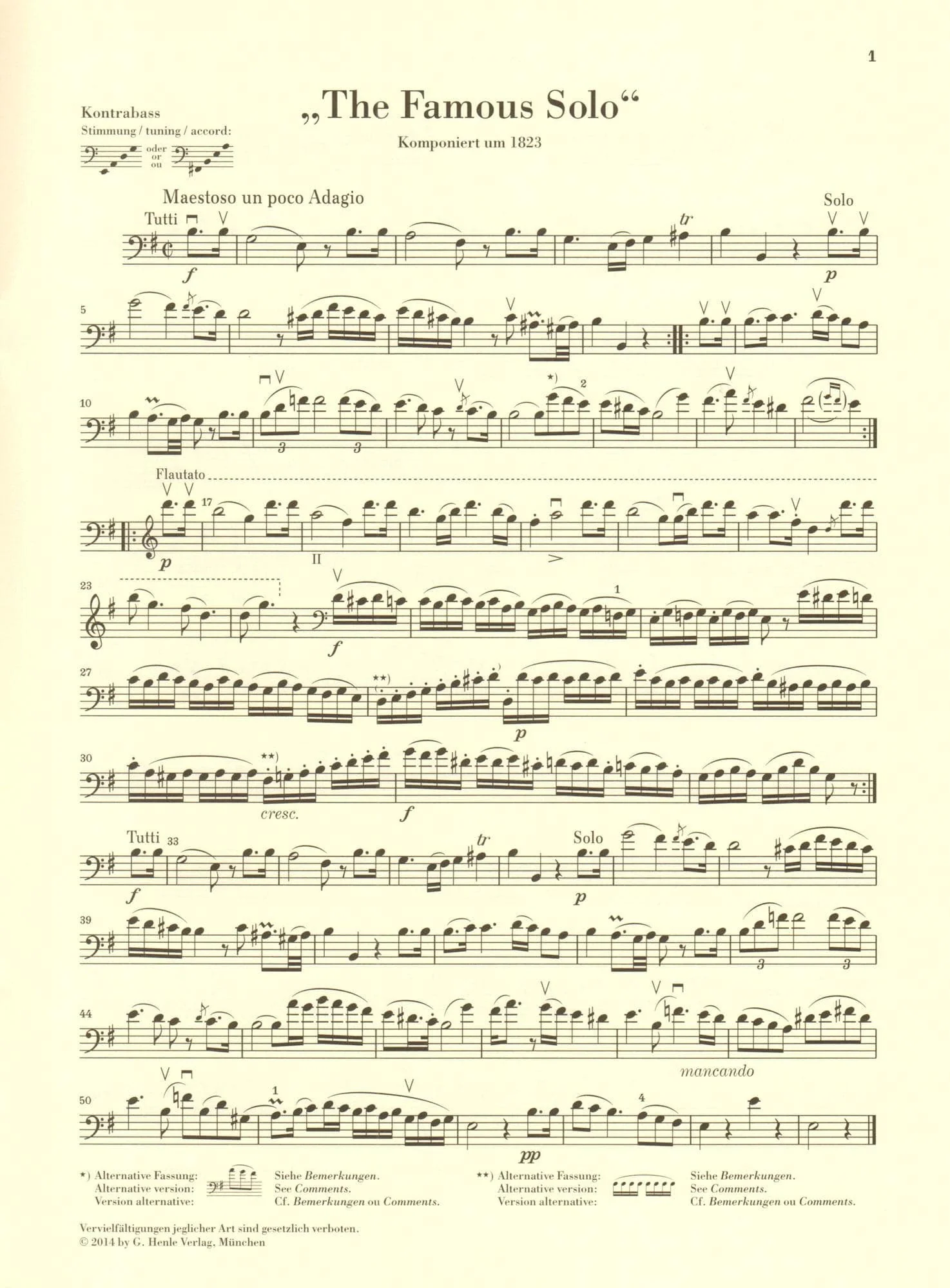 Dragonetti, Domenico - "The Famous Solo" for Double Bass - Double Bass and Piano - edited by Tobias Glöckler - G. Henle Verlag - Image 8