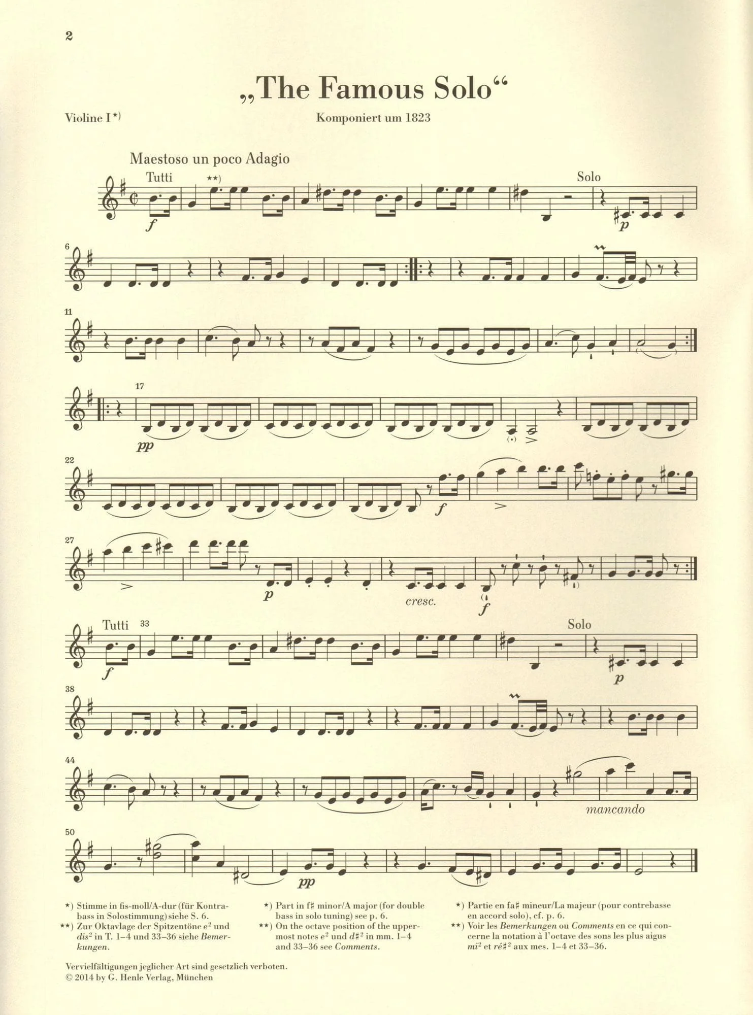 Dragonetti, Domenico - "The Famous Solo" for Double Bass - Double Bass and Piano - edited by Tobias Glöckler - G. Henle Verlag - Image 9