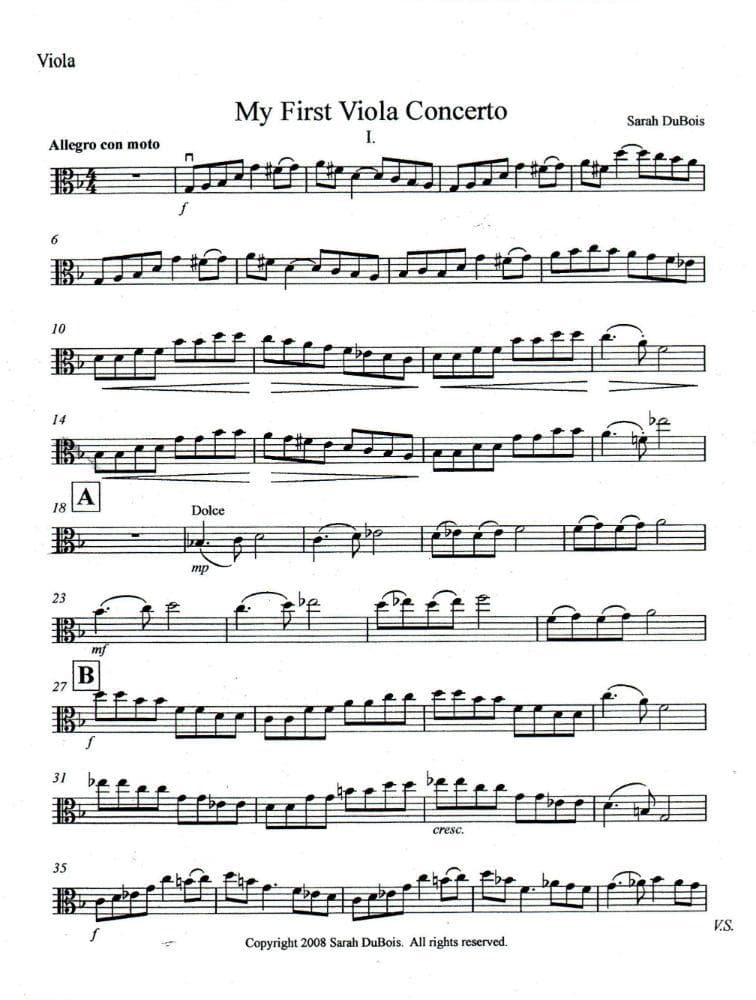DuBois, Sarah - My First Viola Concerto (1st to 3rd Position) - Viola and Piano - DuBois Publishing - Image 2