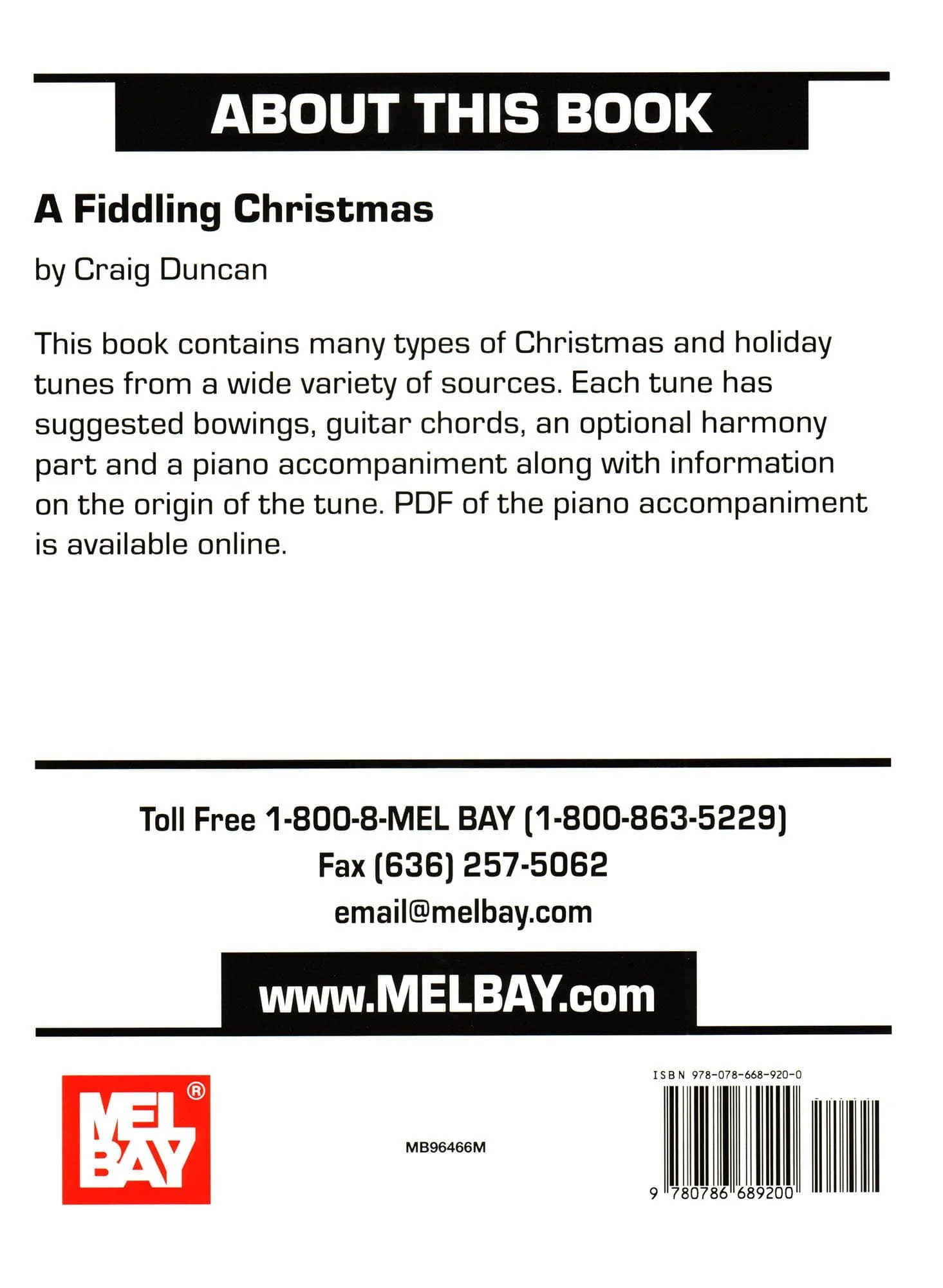 Duncan, Craig - A Fiddling Christmas - Violin and Piano - Mel Bay Publications - Image 6