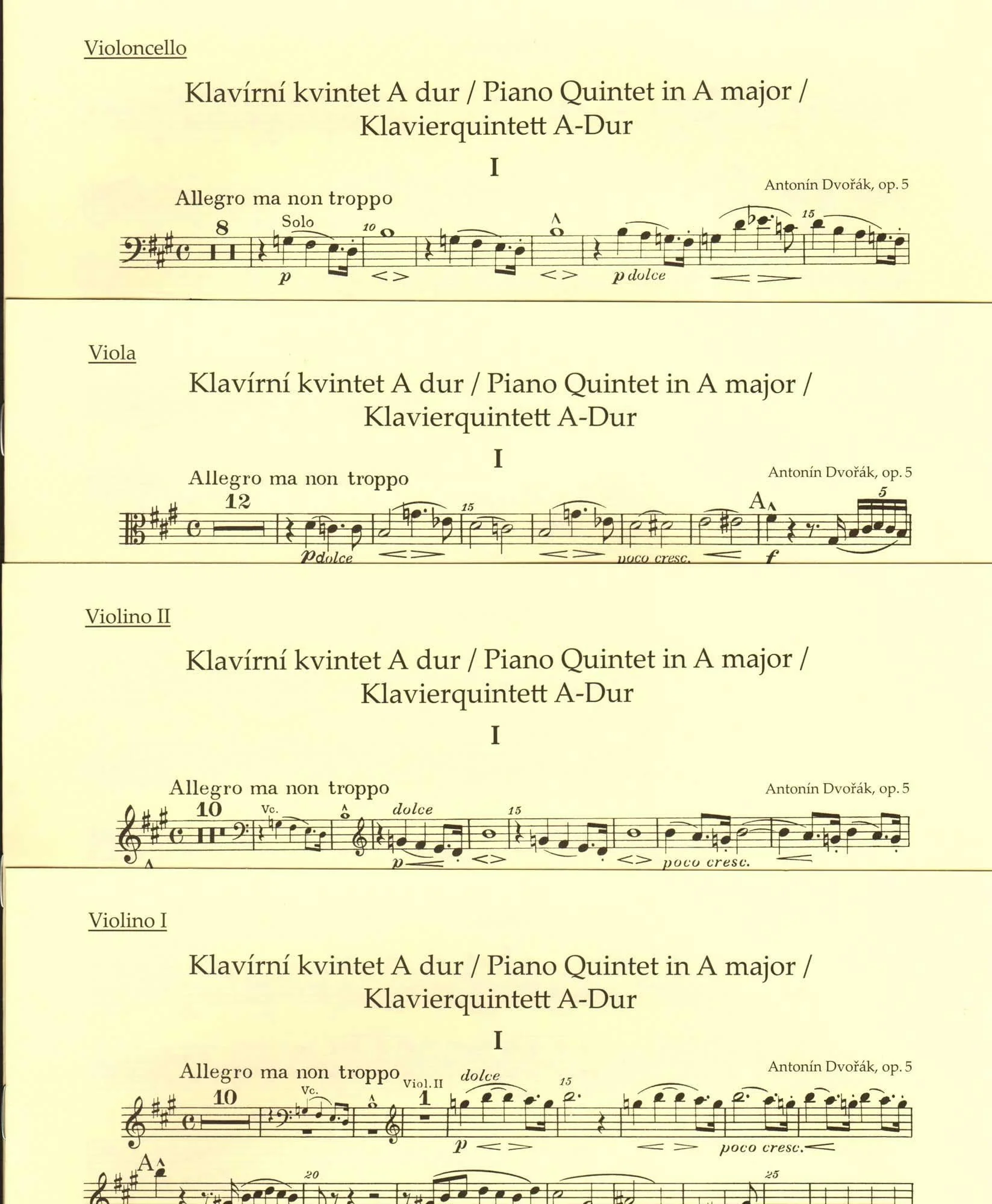 Dvorak, Antonin - Piano Quintet in A major, op. 5 - for Two Violins, Viola, Cello, and Piano - edited by Burghauser and Solc - Barenreiter URTEXT - Image 9
