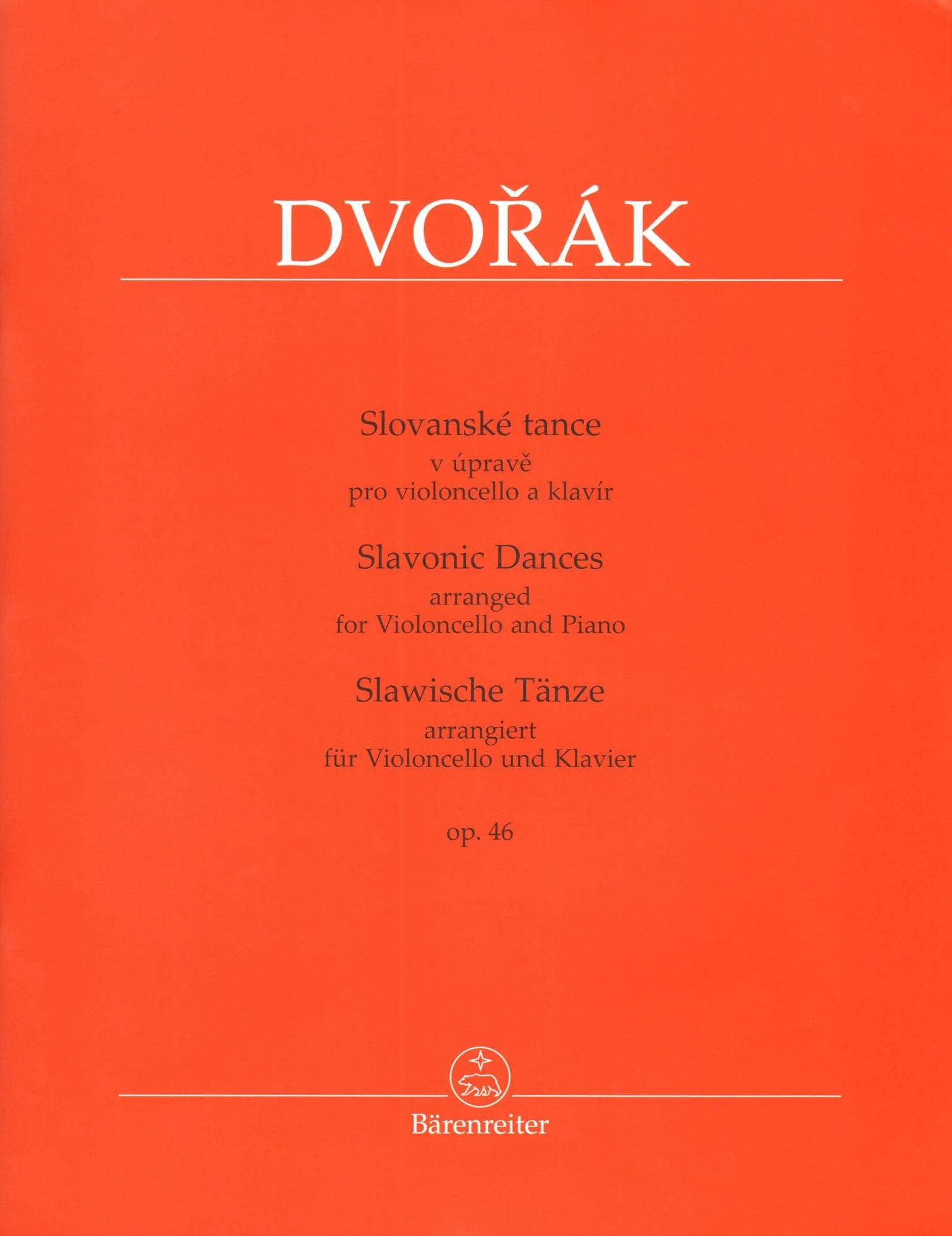 Dvorak, Antonin - Slavonic Dances, Op. 46 - arranged by J. Gemrot - for Cello and Piano - Barenreiter