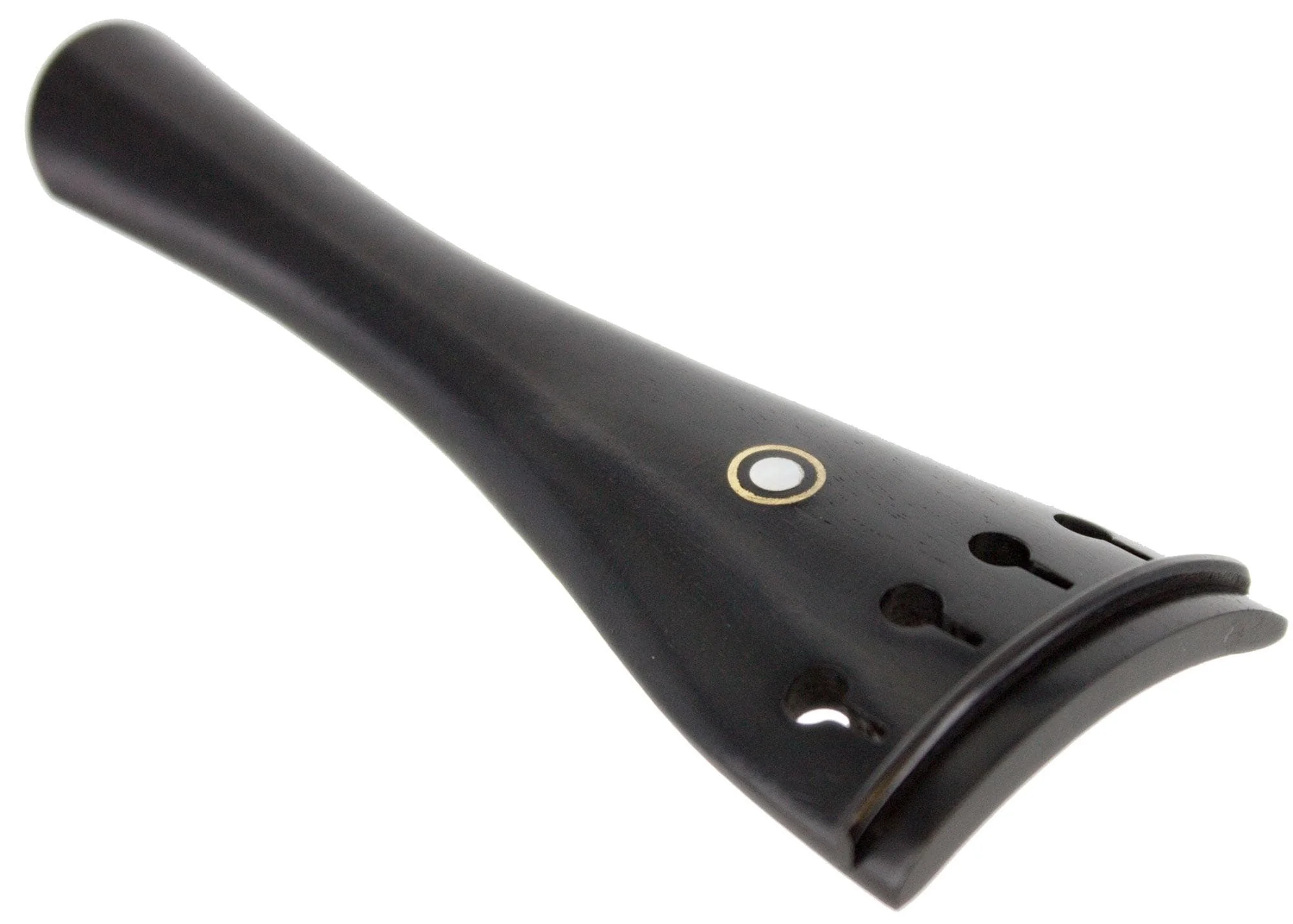 Ebony Violin Tailpiece - Gold Ring - Pearl Inlay - Image 8