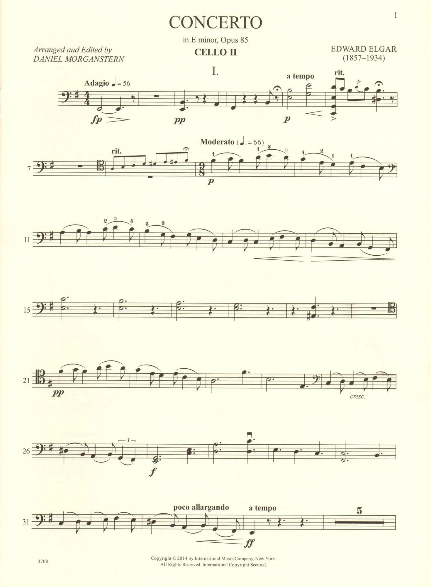 Elgar, Edward - Concerto in E minor - for Cello - with Optional 2nd Cello, Commentary and Preparatory Exercises by Daniel Morganstern - International - Image 4
