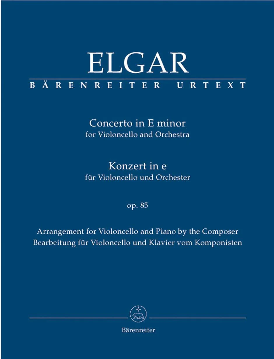 Elgar, Edward - Concerto in e-minor, Op 85 - Cello and Piano - edited by Jonathan Del Mar - Bärenreiter Verlag URTEXT