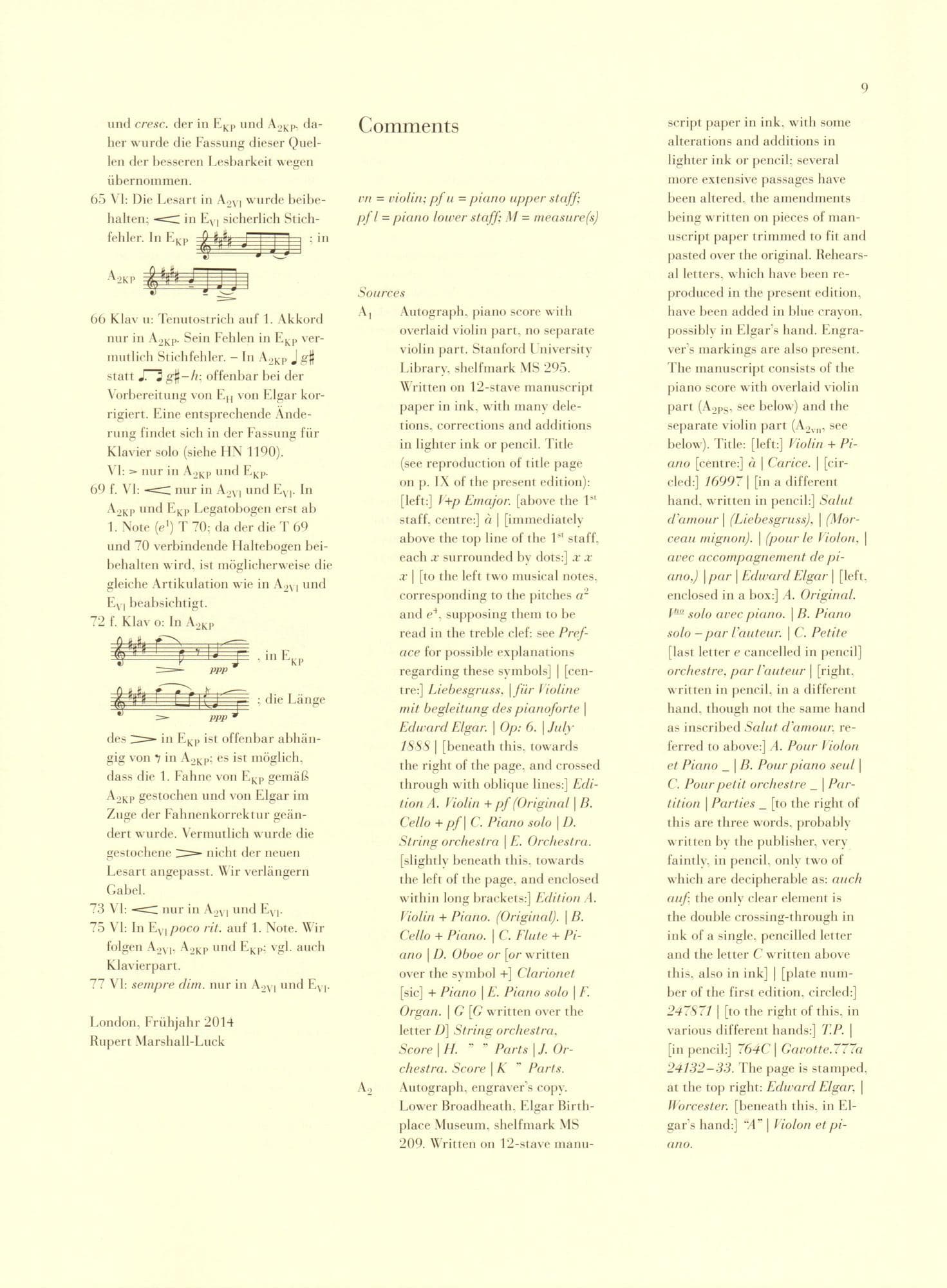 Elgar, Edward - Salut d'amour, Opus 12 - for Violin and Piano - edited by Rupert Marshall-Luck - G Henle URTEXT - Image 8