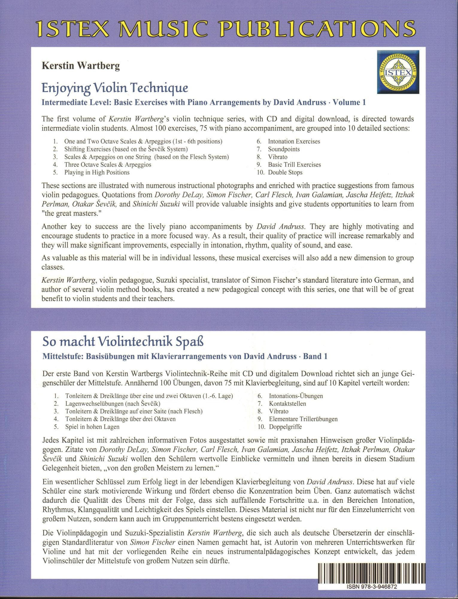 Enjoying Violin Technique - Basic Exercises with Piano Arrangements and CD/Online Audio - for Intermediate Violin - by Kerstin Wartberg - Istex Music Publications - Image 5